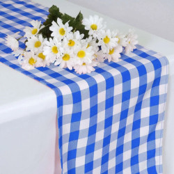 Table Runner Blue/White - Gingham 14x108